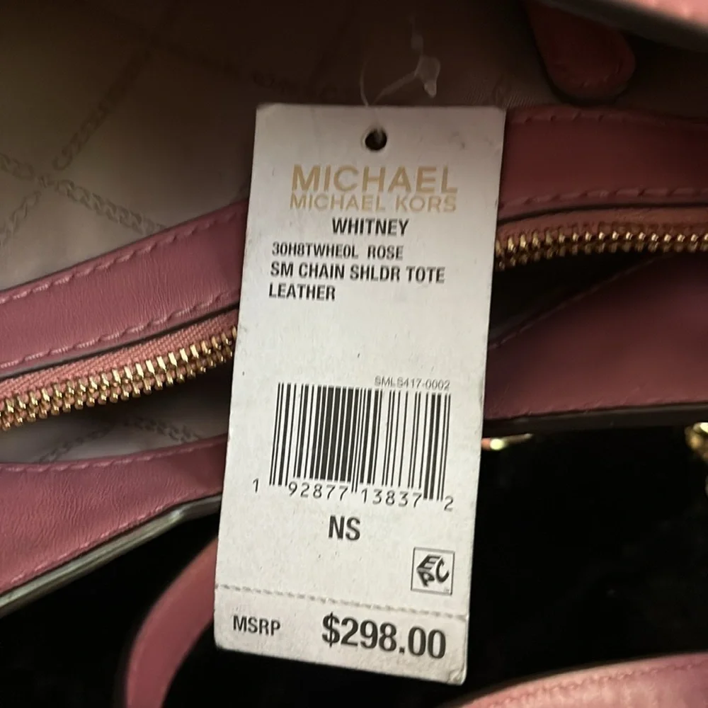 Michael Kors Whitney Rose Leather Shoulder Bag - Picture 10 of 15